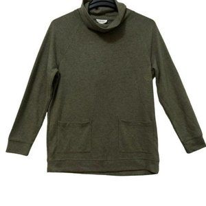Men’s Pull Over Shirt Long Sleeved Haven TURTLE NECK Green Size Medium New